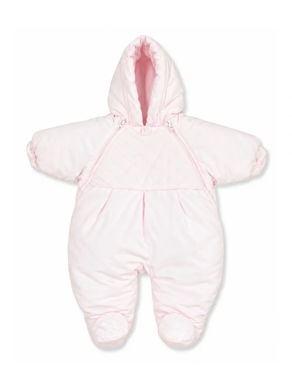 Absorba Light Pink Hooded Puffer Pram Bunting Snowsuit Baby Girl Size 3M